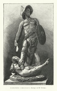 gladiadores romanos lutando (gravura) de French School