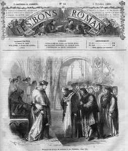 Série romana: "Notre Dame de Paris" de Victor Hugo (1802-1885). Gravação em "Les bons romances". de French School