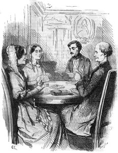 Série romana: "O Conde de Monte Christo" (Monte-Cristo) de Alexandre Dumas (1802-1870). Um jogo de cartas entre quatro personagens. Gravação em "Les bons romances". de French School