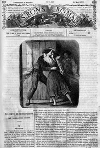 Série romana: "O Conde de Monte Cristo" (Monte-Cristo) de Alexandre Dumas (1802-1870). Cena de sexo entre Edmond Dantes e Mercedes. Gravação em "Les bons romances". de French School