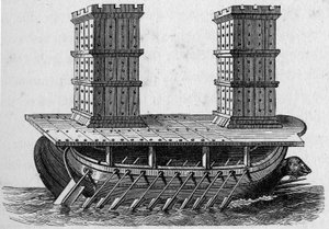 Roman, um navio torre. Gravura em "La Marine et les colonies: comércio de French School
