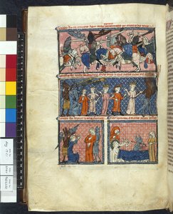 Royal 19 C. 1, f.204v Diabolic Temptations, ilustração de 