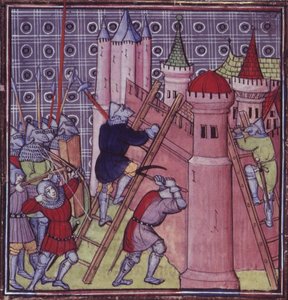 Royal 20 C.VII fol.19 Os franceses destroem Génova, de 