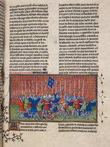 Real 20 C. VII, f.34 A Batalha de Courtrai, ilustração das 