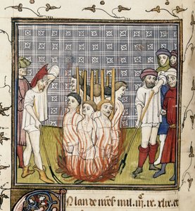 Royal 20 C. VII, f.44v Queima dos Templários, ilustração do 