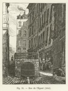 Rue de l&39;Egout, 1840 de French School