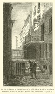 Rue de la Vieille-Lanterne e portão onde encontramos o cadáver de Gerard de Nerval, em 1855, demolido no mesmo ano de French School