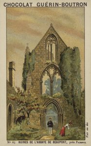 Ruínas da Abadia de Beauport, perto de Paimpol de French School