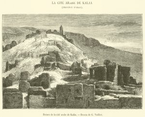 Ruínas da cidade árabe de Kalaa (gravura) de French School
