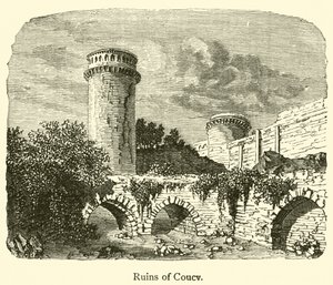 Ruínas de Coucy (gravura) de French School