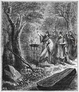 STRUFERTARI (festa na Roma antiga para purificar as malditas árvores) - Gravura em "Ciências trazidas ao alcance de todos - física e química popular" por Alexis Clerc - Final do século XIX. Colecção privada. de French School