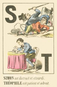 ST: Simon está distraído e tonto. Teófilo é paciente e habilidoso de French School