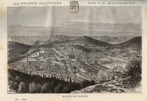 Saint-Etienne (Saint Etienne) - gravura em "France illustree: geography, history, statistical administration" de V.-A. Malt-Brown. 1884 de French School