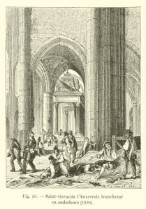 Saint-Germain l&39;Auxerrois se transforma em uma ambulância, 1830 de French School