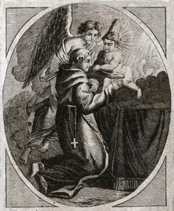Santo António de Pádua. (gravura do início do século XIX) de French School
