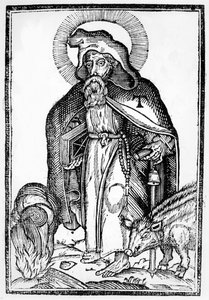 St. Anthony, o Grande, Grande frontispício de S.Antonio na imagem simbólica do livro por Theophile Raynaud, publicado 1659 de French School