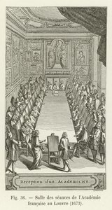 Salle des seances da Academia Francesa no Louvre, 1673 de French School