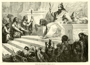 Salomão em toda a sua glória (gravura) de French School