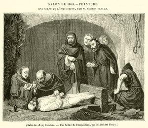 Salão de 1841, Pintura, Uma Cena da Inquisição (gravura) de French School