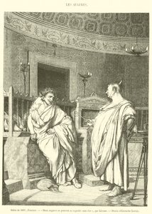 Salão de 1861, Pintura, Dois augúrios não podem olhar um para o outro sem rir (gravação) de French School