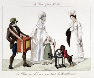 Saltimbancos: O cão que corre ou "o que é caridoso" - em "O bom tipo", Deb. Século XIX de French School