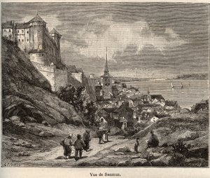 Departamento de Saumur do Maine-et-Loire, na região Pays de la Loire - gravação em "França ilustração: geografia, história, administração estatística" por V.-A. Malt-Brown. 1884 de French School