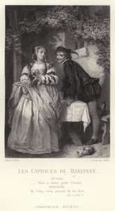 Cena de Les Caprices de Marianne, uma peça de Alfred de Musset de French School