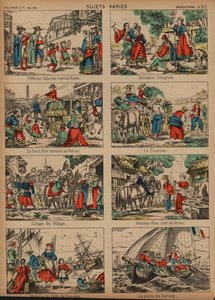 Cenas de toda a Europa (gravura a cores) de French School