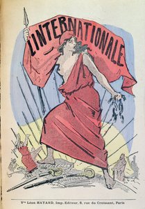 Placar para a música LInternationale, c.1900 (gravura a cores) de French School