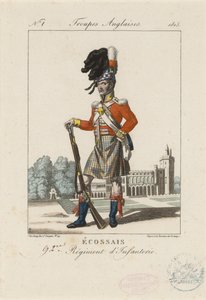 92º Regimento de Infantaria Escocês, c.1815 (gravura colorida) de French School