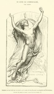 Escultura em alto relevo para ser colocada no túmulo de Jean Reynaud no cemitério de Pere-Lachaise (gravura) de French School