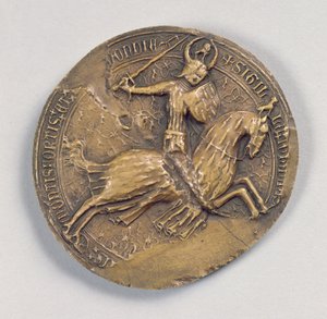 Selo de Jean IV o Valliant (1341-99) Duque de Bretanha (cera) de French School