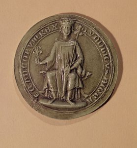 Selo de Luís IX (1214-70) segurando um cetro e uma flor de lis, c.1252 de French School