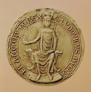 Selo de Luís VIII (1187-1226) (cera) de French School