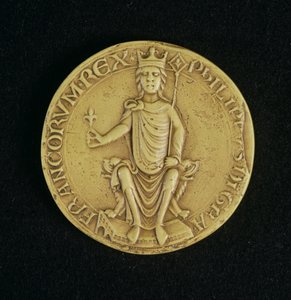 Selo de Philippe II Auguste (1165-1223) 1198 (cera) de French School