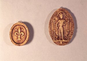Focas de Marguerite de Provence (1221-95) 1284 (cera) de French School