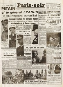 Segunda Guerra Mundial (1939-1945) - Segunda Guerra Mundial (II Guerra Mundial ou 2ª Guerra Mundial): PARIS SOURCE [No. 237] de 14/02/1941 - Encontro entre LE MARECHAL PETAIN e GENERAL FRANCO - de French School