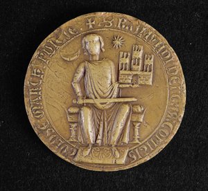 Segundo selo de Raymond VII (1197-1249) de Toulouse (cera) de French School