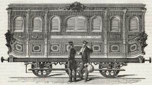 Service des Postes - vue exterieure du bureau ambulant - Gravação em "Tableau-de-Paris" de Edmond Texier 1852 de French School