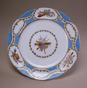 Prato de serviço de sobremesa Sevres, do Melbourne Service, 1770 (porcelana de pasta mole)