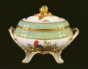 Sevre terrina do serviço de Éden, pintores marca Pierre-Joseph Rosset, 1788 (porcelana)