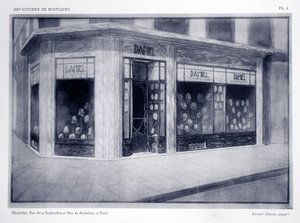 Frente de loja, plana 4, ilustração de montras por Louis-Pierre Sezille, Paris, 1927 de French School