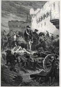 Siege de Metz (1552) - François de Guise e as obras nas muralhas de Metz - gravura de "A história da França contada aos meus netos" - por François Guizot - 1872-1876 de French School