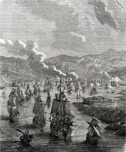O cerco de Toulon teve lugar entre 29 de Julho e 21 de Agosto de 1707 durante a Guerra da Sucessão Espanhola, quando uma força terrestre e marítima aliada sitiou a base naval francesa em Toulon (gravura). de French School