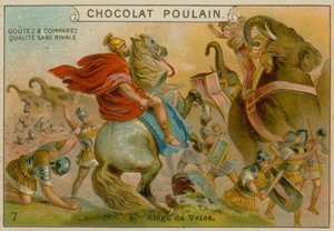 Cerco a Veii, cartão comercial da Chocolat Poulain
