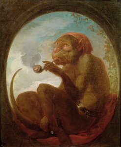 Cadastre-se com um macaco fumando um cachimbo de French School