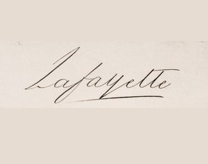 Assinatura de Marie-Joseph-Paul-Yves-Roch-Gilbert do Motier, Marquis de Lafayette de French School