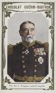 Sir A Douglas, almirante inglês (foto colorida) de French School