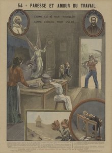 Preguiça e diligência (cor litho) de French School