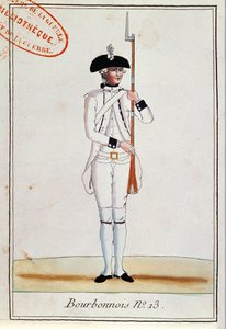 Soldado do Regimento de Bourbonnois, c.1780 de French School